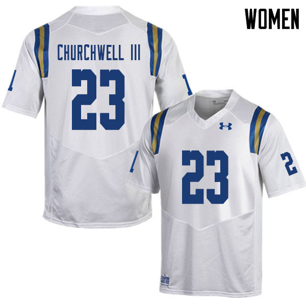 Women #23 Kenny Churchwell III UCLA Bruins College Football Jerseys Sale-White - Click Image to Close